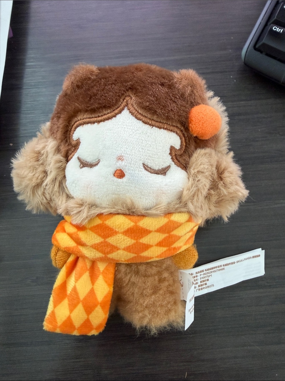 Pop Mart Skullpanda Snug Scarf plush keychain